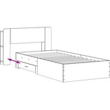  Okvir kreveta s pohranom s uzglavljem Betonska siva 75 x 190 cm | shoptok.hr