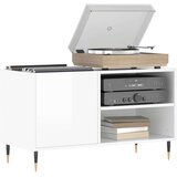vidaXL Omarica za gramofonske plošče sijaj bela 85x38x48 cm inž. les | Shoptok.si