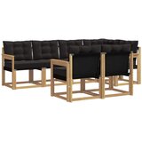 vidaXL Zunanja garnitura za sedenje z blazino 7 pcs Bela in črna, (5000270479) | Shoptok.si