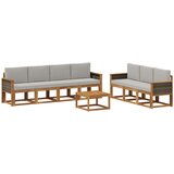 vidaXL Zunanja garnitura za sedenje 7 pcs Naravna in svetlo siva, (5000282289) | Shoptok.si