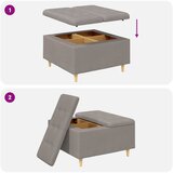  Otoman za pohranu s jastukom Sivo-smeđa 80 x 80 x 45 cm tkanina | shoptok.hr