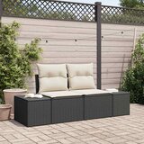  Vrtni kauč s jastukom Crna 184 x 62 x 69 cm poliratan | shoptok.hr