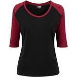 Urban Classics Ladies 3/4 Contrast Raglan Tee blk/burgundy | shoptok.hr