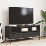 TV ormarić crni 101,5x39x43,5 cm hladno valjani čelik | shoptok.hr