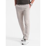 Ombre Men's sweatpants with unlined leg - light beige | Shoptok.si