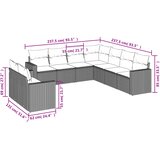  9-dijelni set vrtnih sofa od poliratana s jastucima svjetlosivi | shoptok.hr