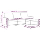  Trosjed s tabureom sivi 180 cm od umjetne kože | shoptok.hr