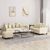 vidaXL 3-dijelni set sofa s jastucima krem od tkanine | Eponuda.com