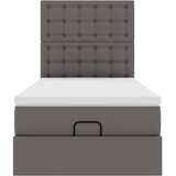  Otomanski okvir kreveta s madracem sivi 90x190cm umjetna koža | Shoptok.si