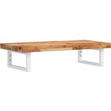  Zidna polica za Lavabo - Umivaonik od čelika i masivnog bagremovog drva - tamno smeđe i bijele boje 80 x 40 x 4 cm 1 Pravokutno | shoptok.hr