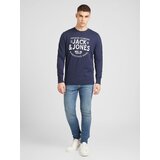 Jack & Jones Sweater majica 'JJJEANS' mornarsko plava / bijela | shoptok.hr