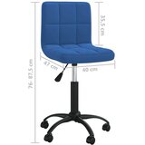 vidaXL Okretna uredska stolica plava baršunasta | shoptok.hr