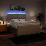  Krevet s oprugama i madracem krem 200 x 200 cm od tkanine | shoptok.hr