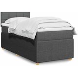  Krevet s oprugama i madracem tamnosivi 90 x 190 cm od tkanine | shoptok.hr