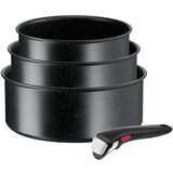 Tefal Aluminijasti lonci z neprijemljivo površino za indukcijsko ploščo 3 ks INGENIO Black stone L3998902 – u