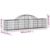  Lučne gabionske košare 30 kom 200x30x40/60 cm pocinčano željezo | shoptok.hr