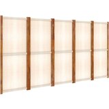 vidaXL Sobna pregrada s 5 panela krem bijela 350 x 180 cm | shoptok.hr