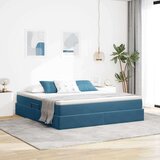  Krevet s madracem i skladištem Tamno plava 160 x 200 cm Baršun | shoptok.hr