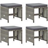 The Living Store Vrtni stolčki 4 kosi z blazinami poli ratan sivi - Vrtni Stolček, (21476438) | Shoptok.si