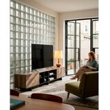 Marckeric Črna/v naravni barvi TV omarica v hrastovem dekorju 230x44x36 cm Cequoia – | Shoptok.si