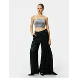 Koton Strapless Velvet Crop Top