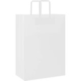  Papirnate vrećice 250 kom s ručkama bijele 32x17x44 cm | shoptok.hr
