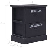  Nočna omarica črna 38x28x45 cm les pavlovnije, (20624282) | Shoptok.si