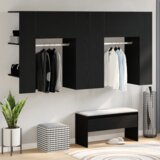 vidaXL Omare za hodnik 2 kosa Črn hrast Inženirski les | Shoptok.si