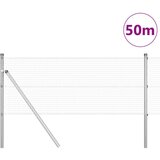 vidaXL Varjena žičnata ograja z 13 stebri 0.5x50 m Pocinkano jeklo | Shoptok.si