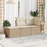 vidaXL 3-dijelni set vrtnih sofa od poliratana s jastucima bež Cijene