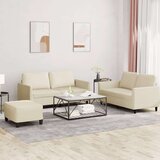  3-dijelni set sofa s jastucima krem od umjetne kože | shoptok.hr