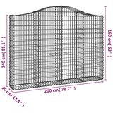  Gabionska košara s lukom 200x30x140/160 cm pocinčano željezo | shoptok.hr