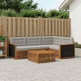  Set vanjskih sofa 5 pcs Prirodna i svjetlosiva 79 x 79 x 37 cm | shoptok.hr