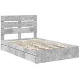  Postelja s shranjevanjem z vzglavjem Betonsko siva 135 x 190 cm, (5000105878) | Shoptok.si