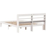  Okvir za krevet s uzglavljem bijeli 135 x 190 cm od borovine | shoptok.hr