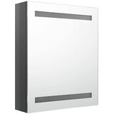  LED kupaonski ormarić s ogledalom sjajni sivi 50 x 14 x 60 cm | shoptok.hr