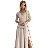 Numoco Elegant long dress with lace neckline | Shoptok.si