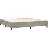  Box spring postelja z vzmetnico svetlo siva 200x200 cm žamet, (20761277) | Shoptok.si
