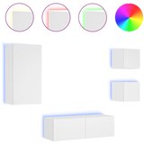 Maison Chic 4 kosi stenskih TV omaric - TV enot z LED lučkami bela, (21699347) | Shoptok.si