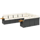  The Living Store Vrtna sedežna garnitura 10-delna z blazinami črn poli ratan - Vrtna Sedežna Garniture, (21453067) | Shoptok.si