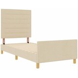  Krevetna konstrukcija s uzglavljem Krema 100 x 200 cm tkanina Slike