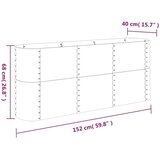 vidaXL Visoka greda iz prašno premazanega jekla 152x40x68 cm siva | Shoptok.si