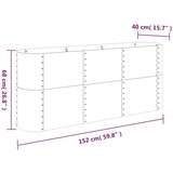 vidaXL Vrtna sadilica od čelika obloženog prahom 152 x 40 x 68 cm siva | shoptok.hr