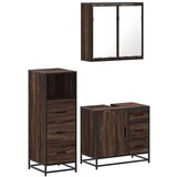 vidaXL 3-dijelni set kupaonskog namještaja boja smeđeg hrasta drveni | shoptok.hr