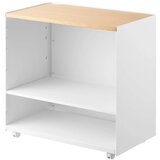 YAMAZAKI Bel kovinski regal na kole&amp;scaron;čkih 60x59x35 cm Tower &amp;ndash; Slike