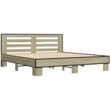  The Living Store Posteljni okvir sonoma hrast 180x200 cm inž. les in kovina - Posteljni Okvir, (21446087) | Shoptok.si
