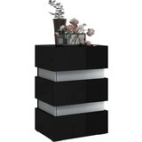 vidaXL LED nočna omarica visok sijaj črna 45x35x67 cm iverna plošča | Shoptok.si
