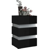 vidaXL LED noćni ormarić visoki sjaj crni 45 x 35 x 67 od iverice | shoptok.hr