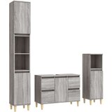 vidaXL 3-dijelni set kupaonskog namještaja siva boja hrasta drveni | shoptok.hr