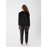 LC Waikiki Women's Crew Neck Embroidered Long Sleeve Plush Pajamas Set | ePonuda.com